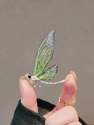 Dragonfly Crystal Hijab Brooch Pin 